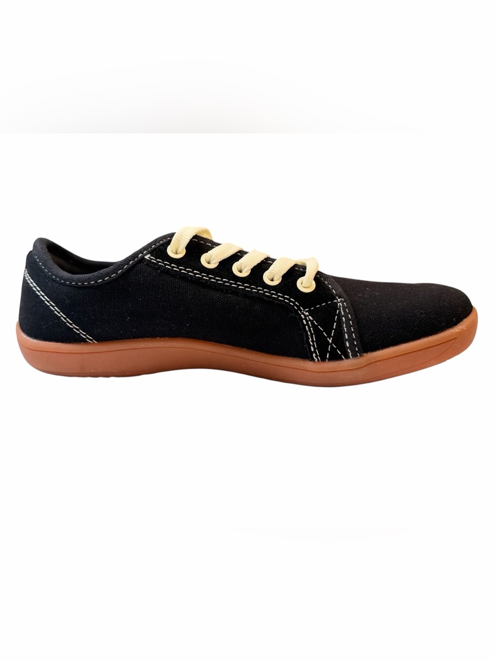 WHITIN W81 V2 Black Gum Barefoot Minimalist Canvas Sneakers EU 36 NWOB - Picture 3 of 8